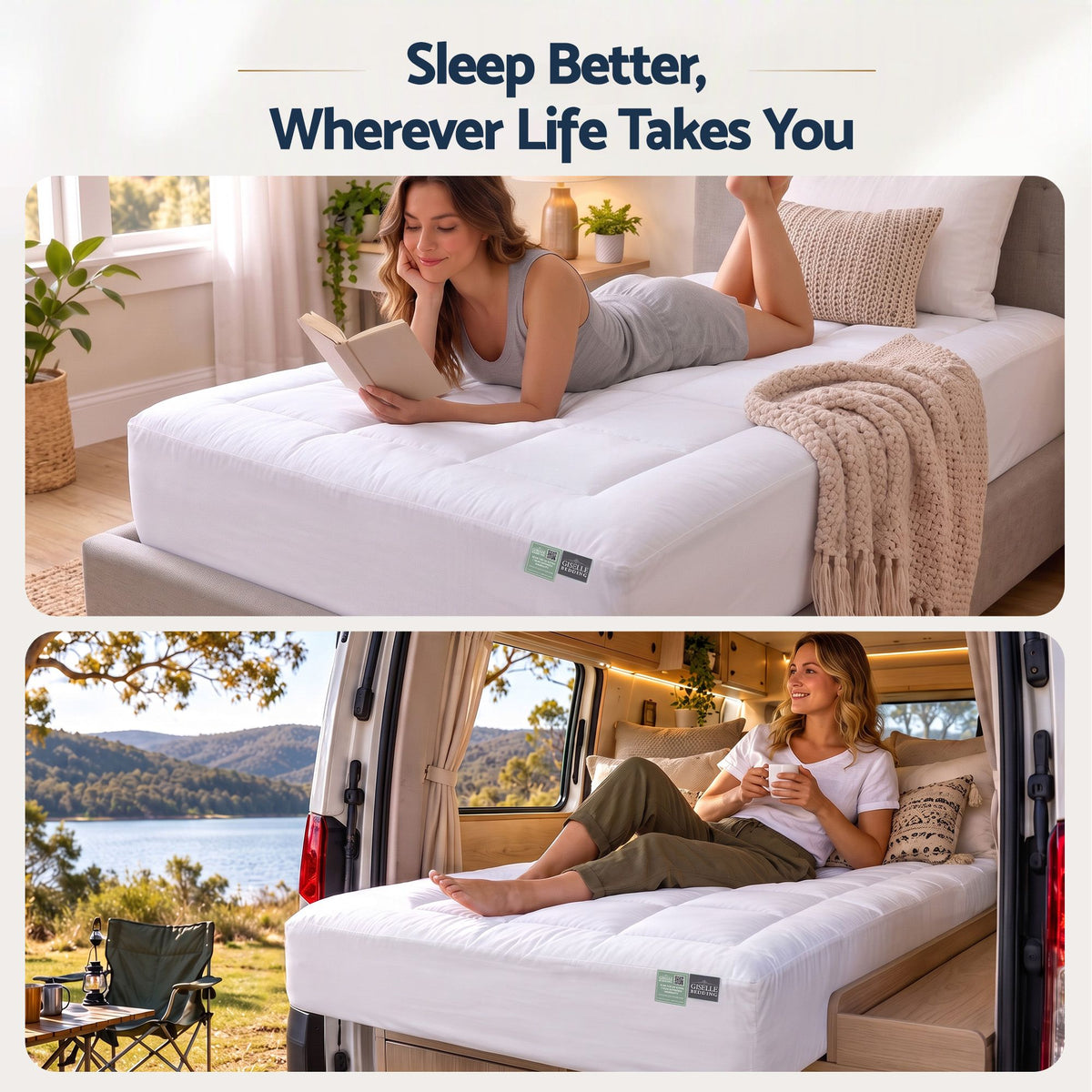 Giselle 5cm King Single Memory Foam Mattress Topper Pillow Top with Gel Foam