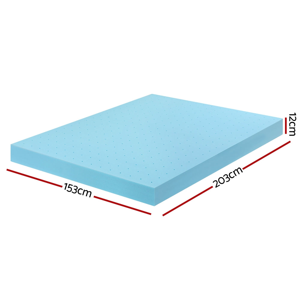 Giselle Queen Memory Foam Mattress Topper 12cm Cool Gel Bamboo Cover