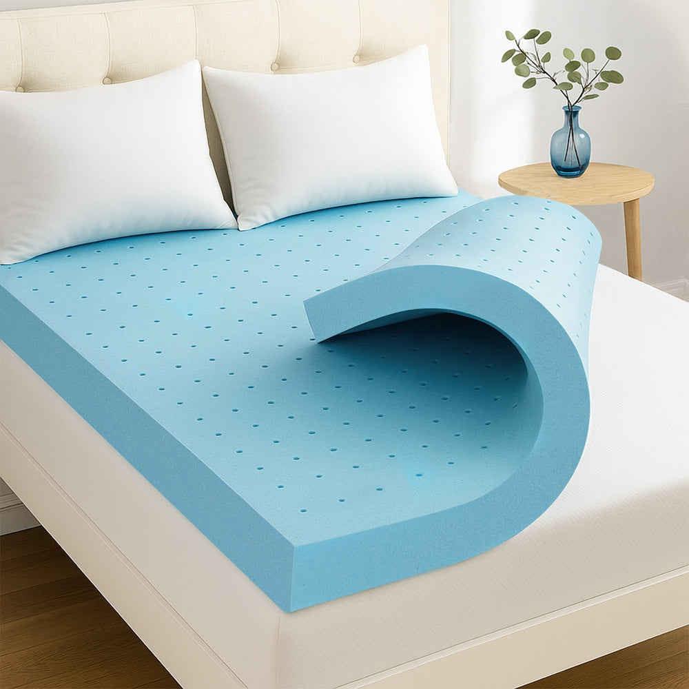 Giselle Queen Memory Foam Mattress Topper 12cm Cool Gel Bamboo Cover