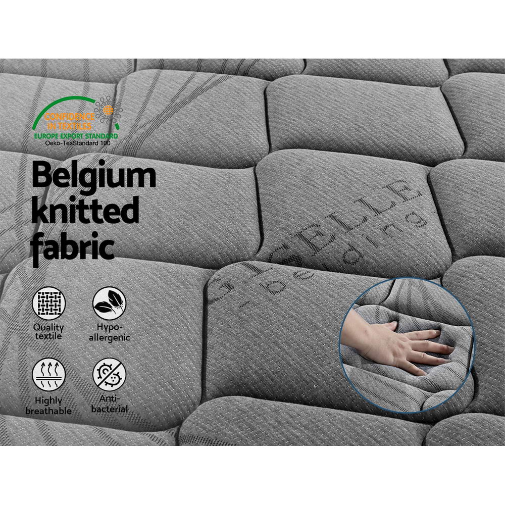 Wendell King Single Mattress Medium Firm 22cm Grey/Black
