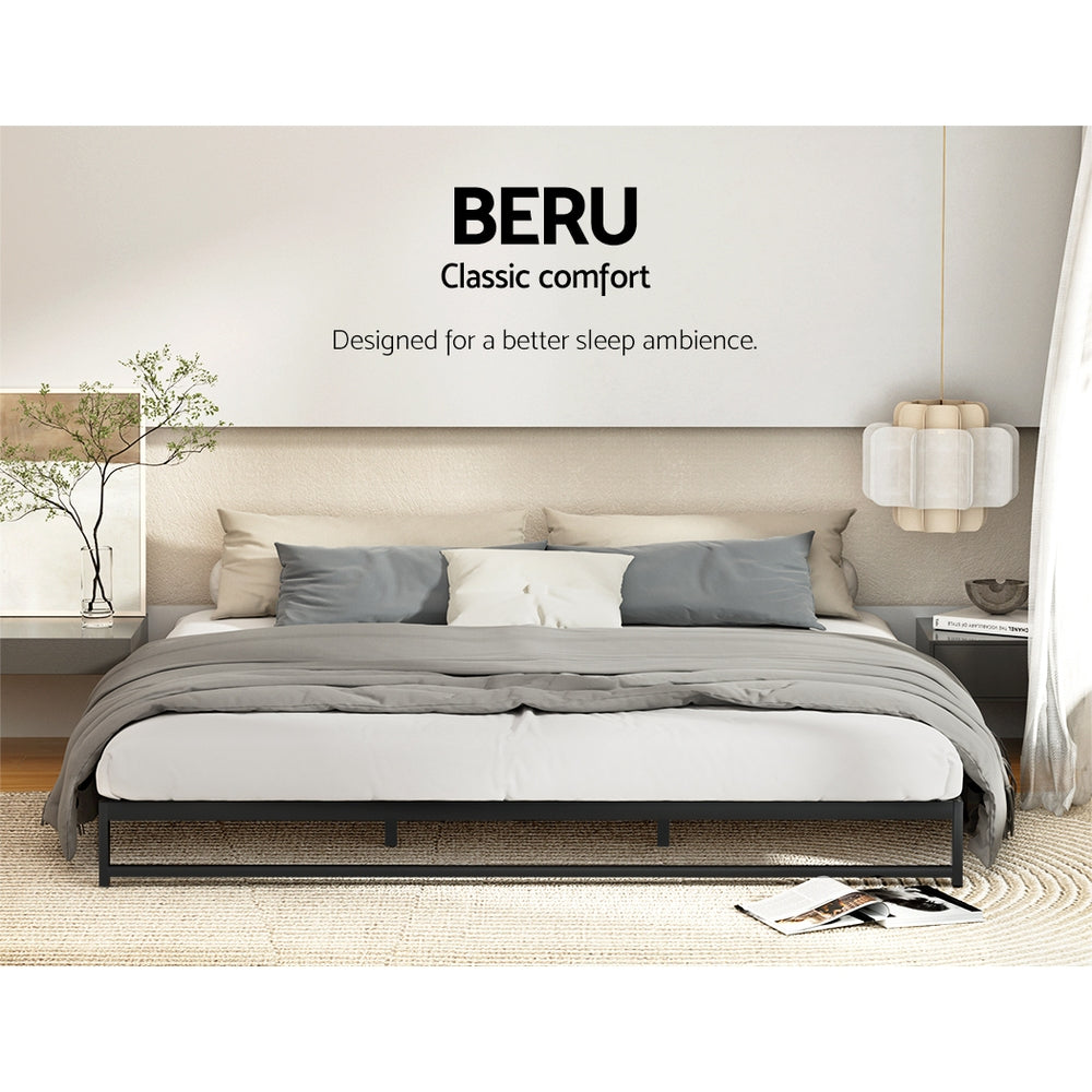 Beru King Metal Bed Frame Black