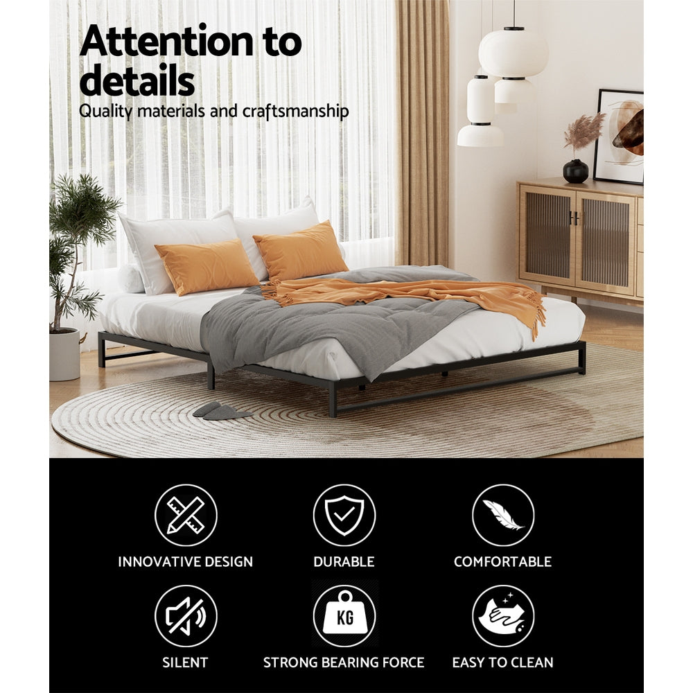 Beru King Metal Bed Frame Black