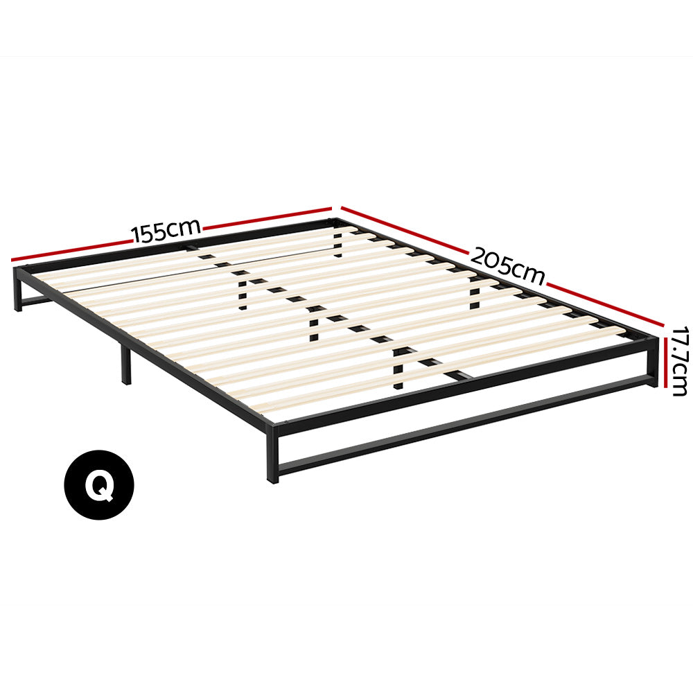 Beru Queen Metal Bed Frame Black