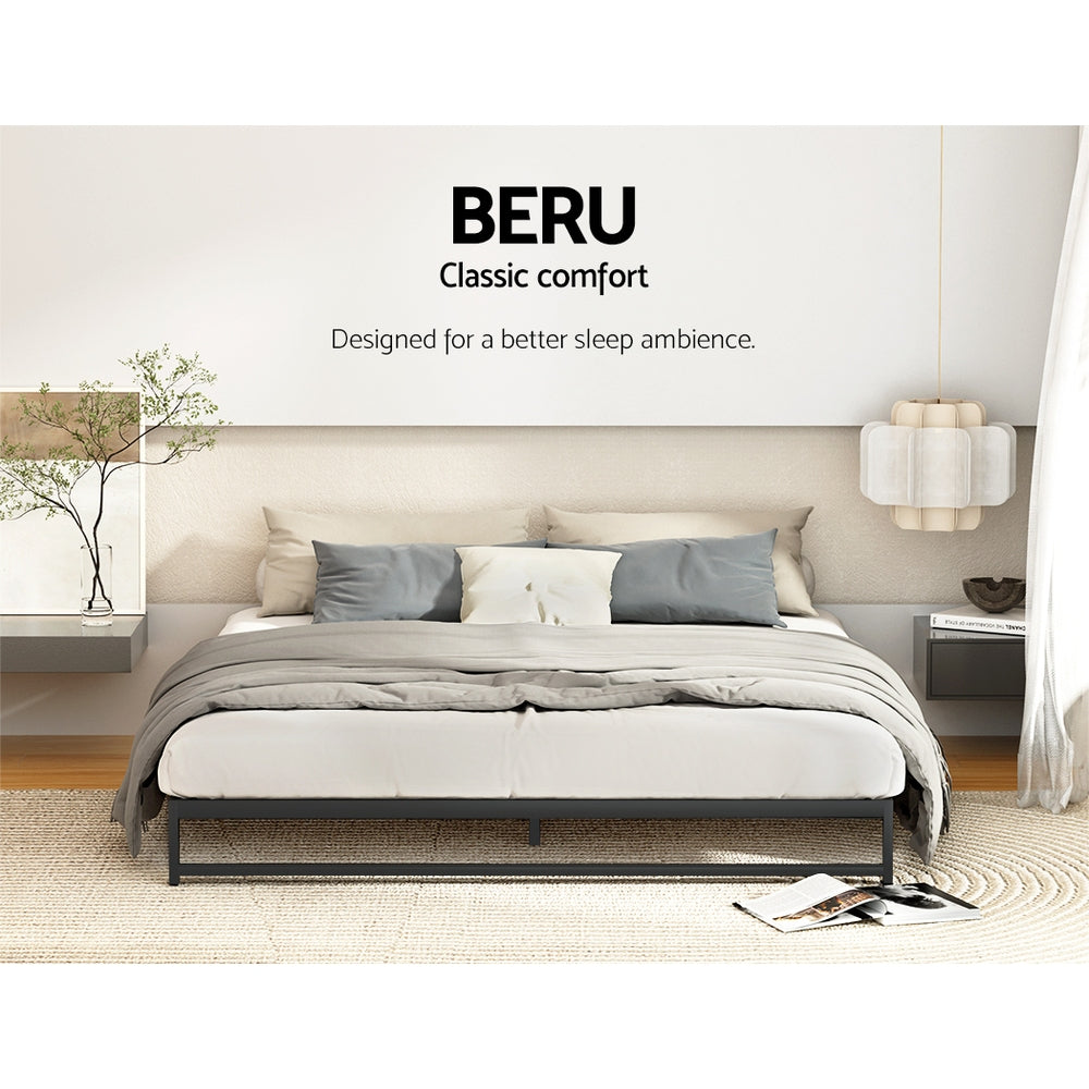 Beru Queen Metal Bed Frame Black