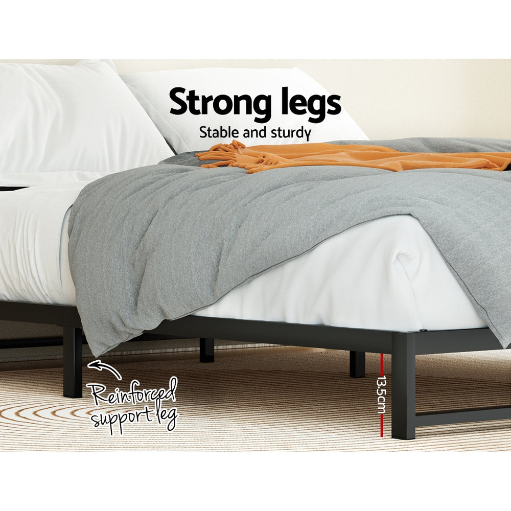 Beru Queen Metal Bed Frame Black