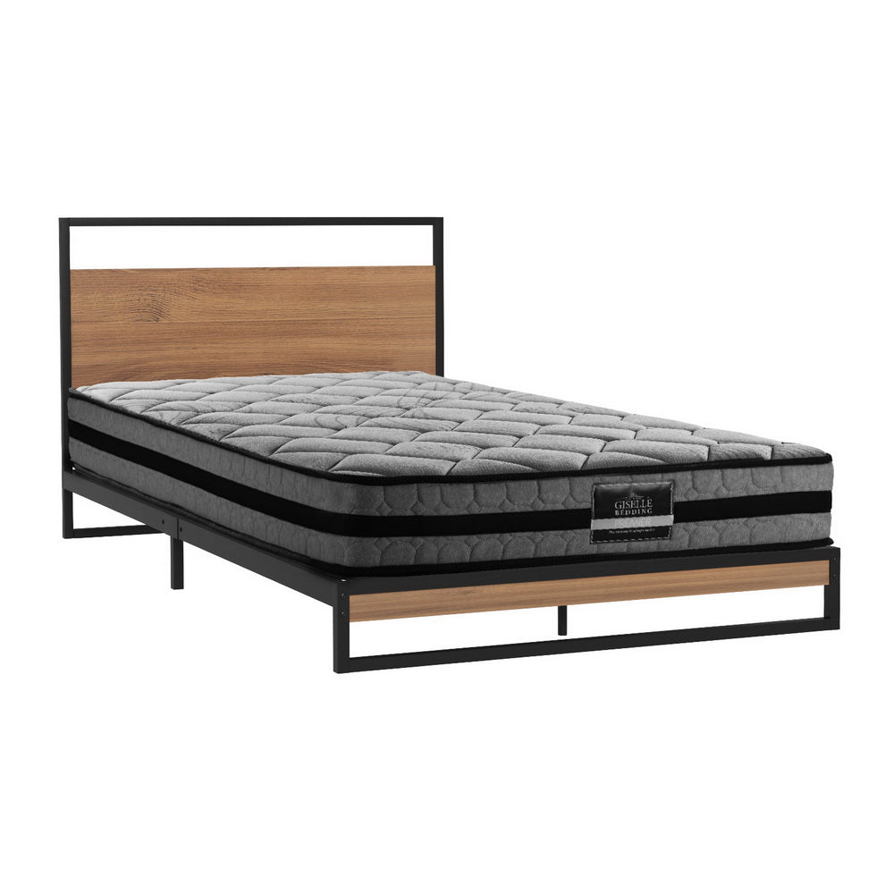 Dane King Single Metal Bed Frame with Mattress