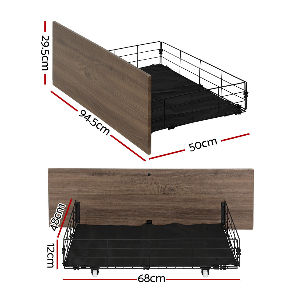 Oslo Drew Set of 2 Trundle Storage Drawers Black Walnut