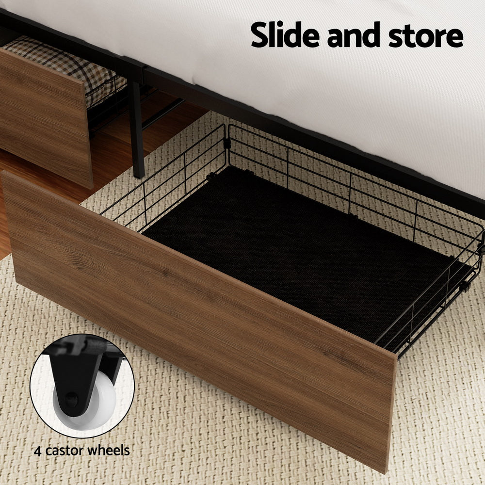 Oslo Drew Set of 2 Trundle Storage Drawers Black Walnut