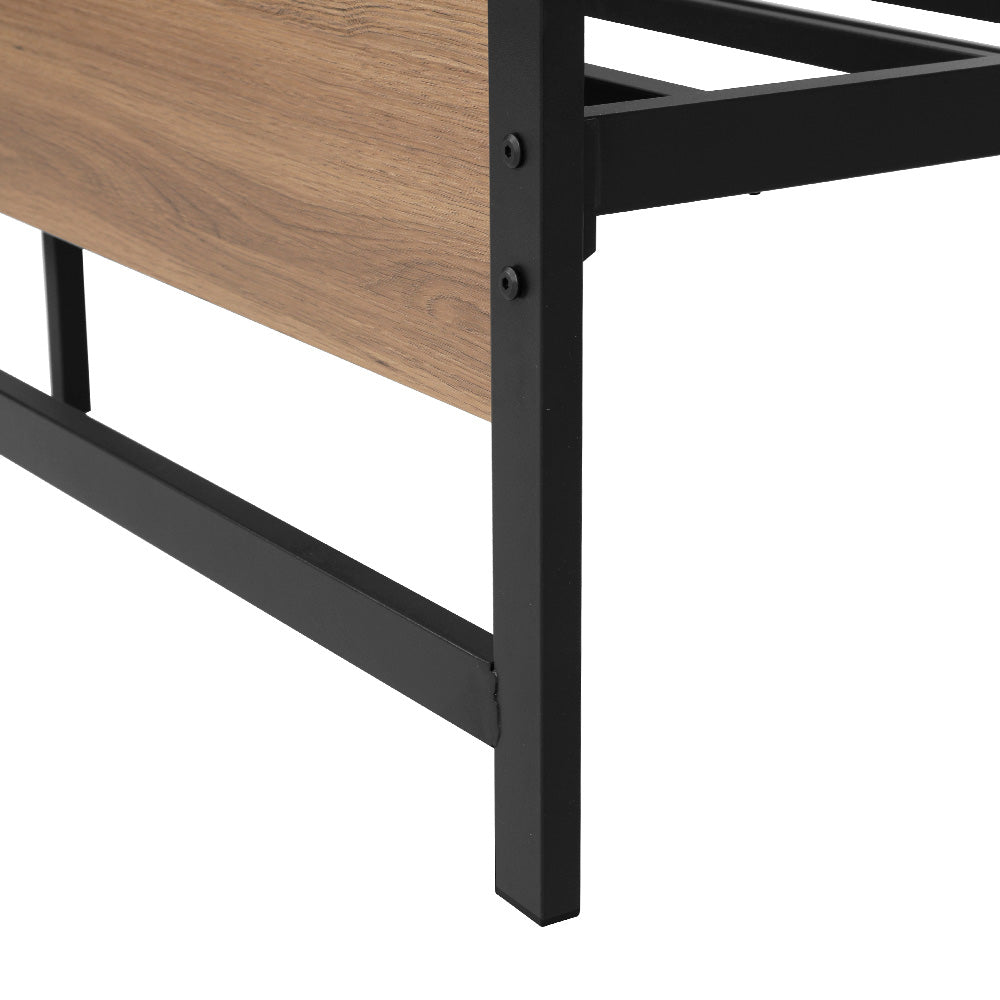 DREW Queen Bed Frame Metal Base Black