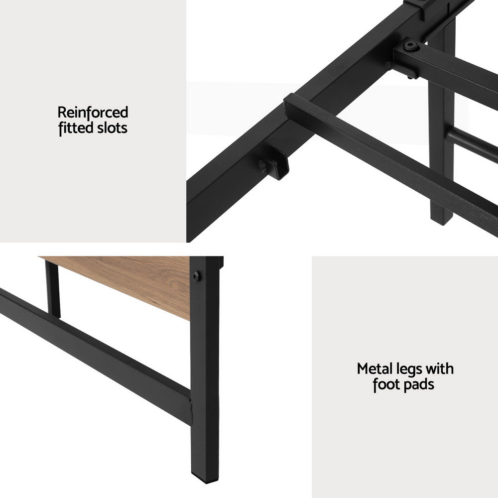 DREW Queen Bed Frame Metal Base Black