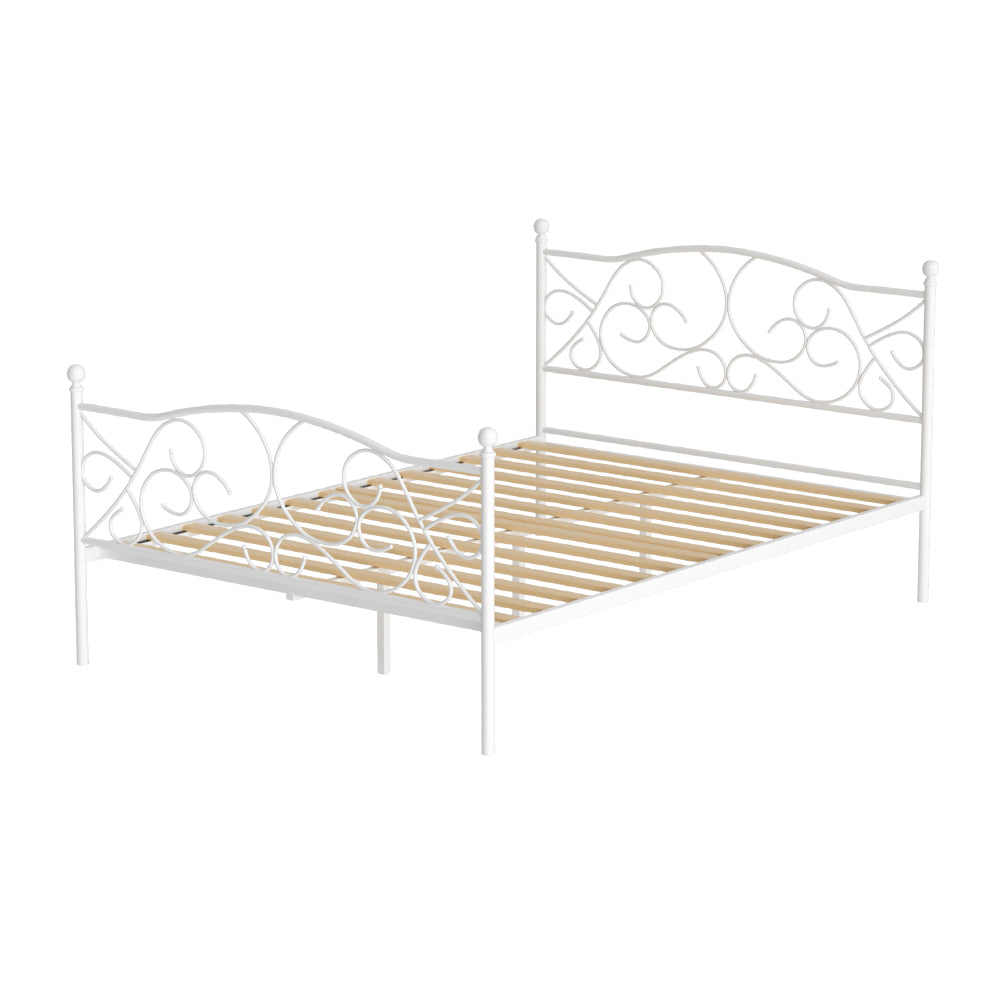 GROA Double Metal Bed Frame White