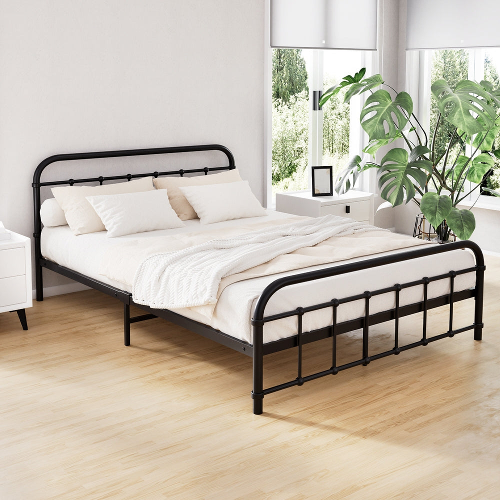 Artiss Bed Frame Metal Bed Frame LEO - Double Black