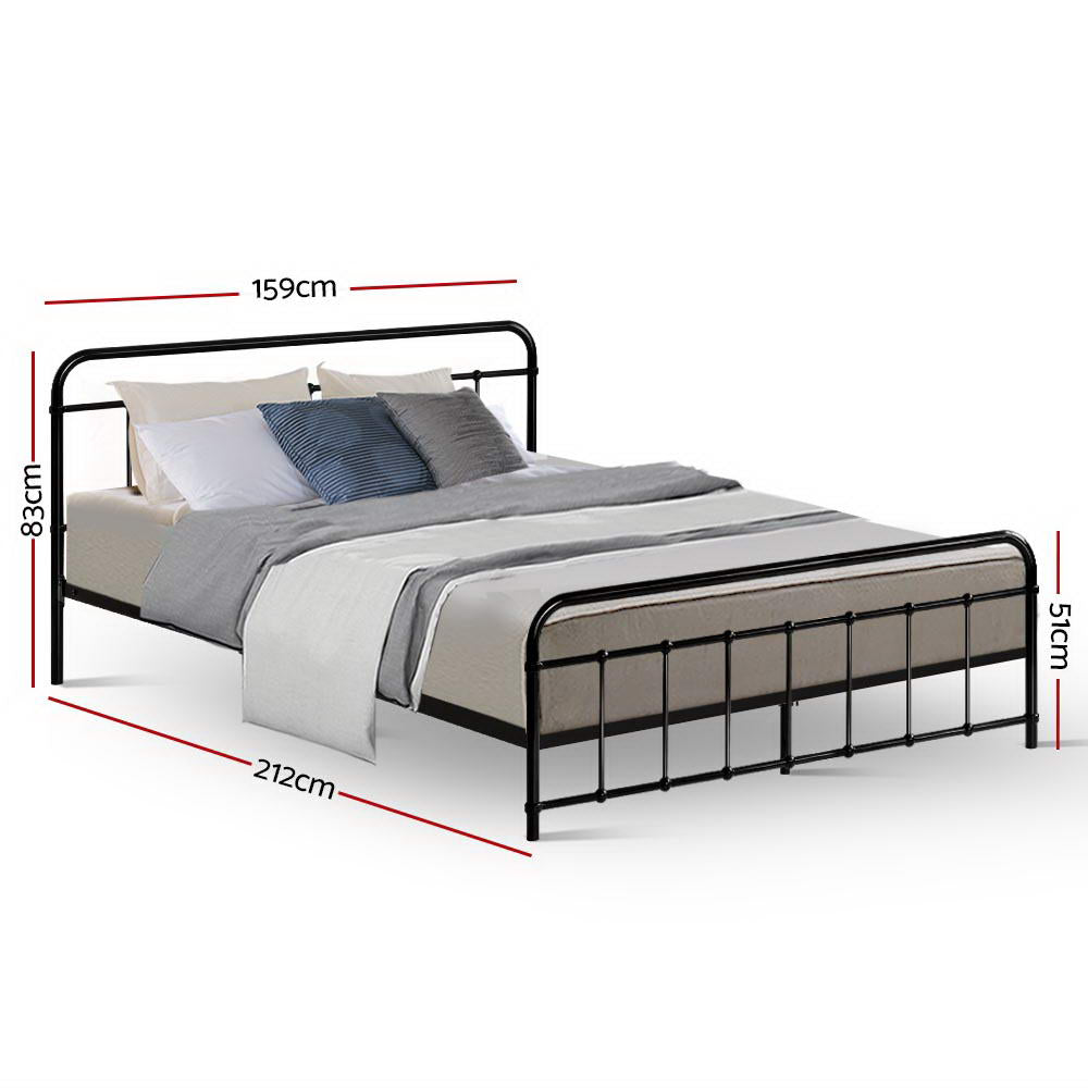 Leo Queen Metal Bed Frame Black