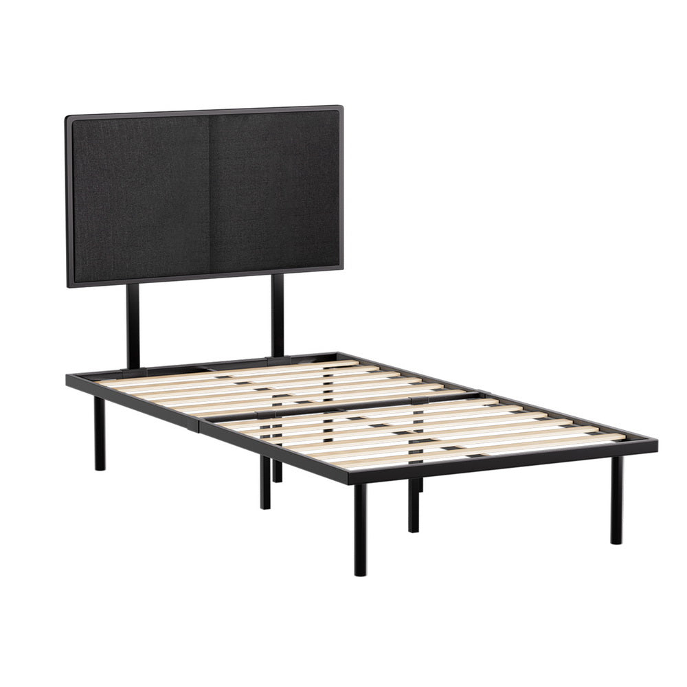 NOE King Single Bed Frame Metal Black