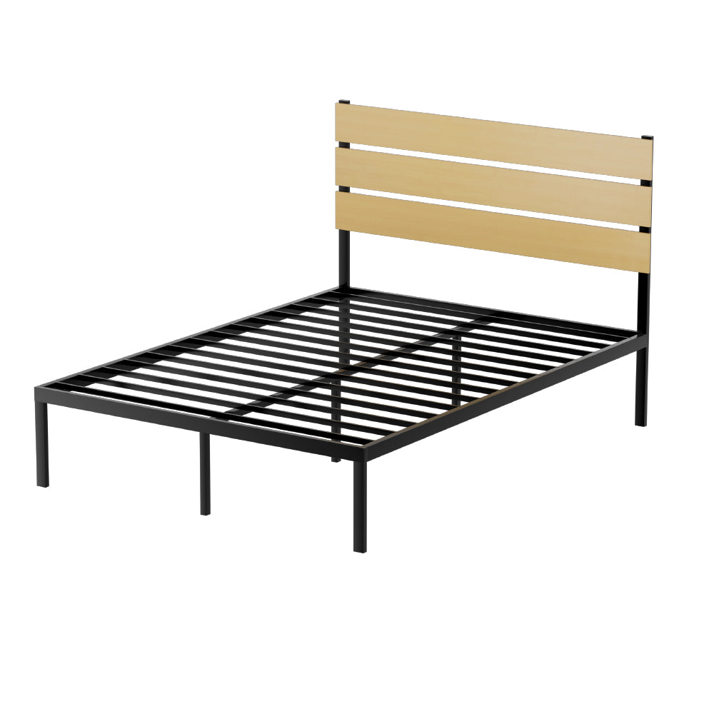 PAULA Double Bed Frame Metal Base Black