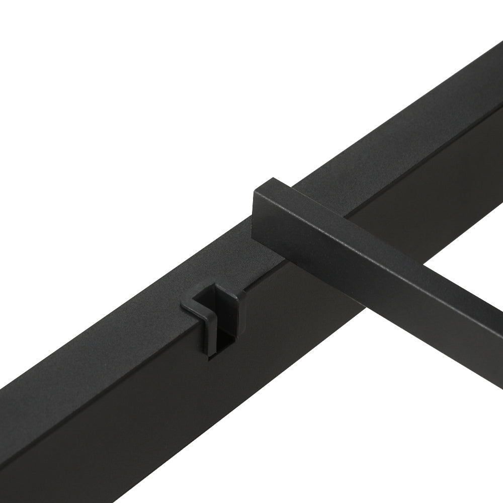 PAULA Queen Bed Frame Metal Base Black