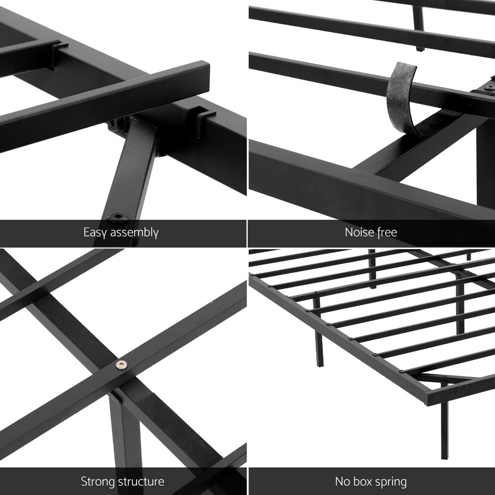 Ray King Floating Metal Bed Frame with LED Lights