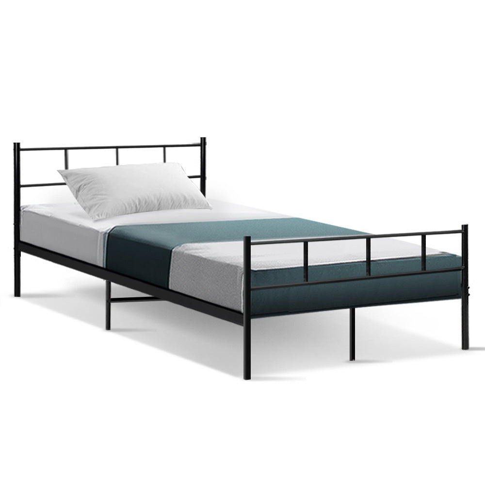 Sol King Single Metal Bed Frame Black