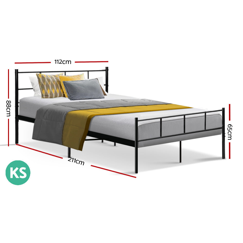 Sol King Single Metal Bed Frame Black