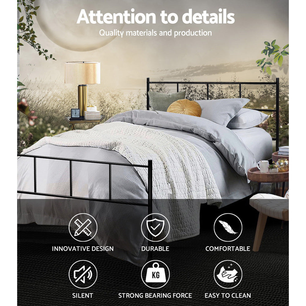 Sol King Single Metal Bed Frame Black