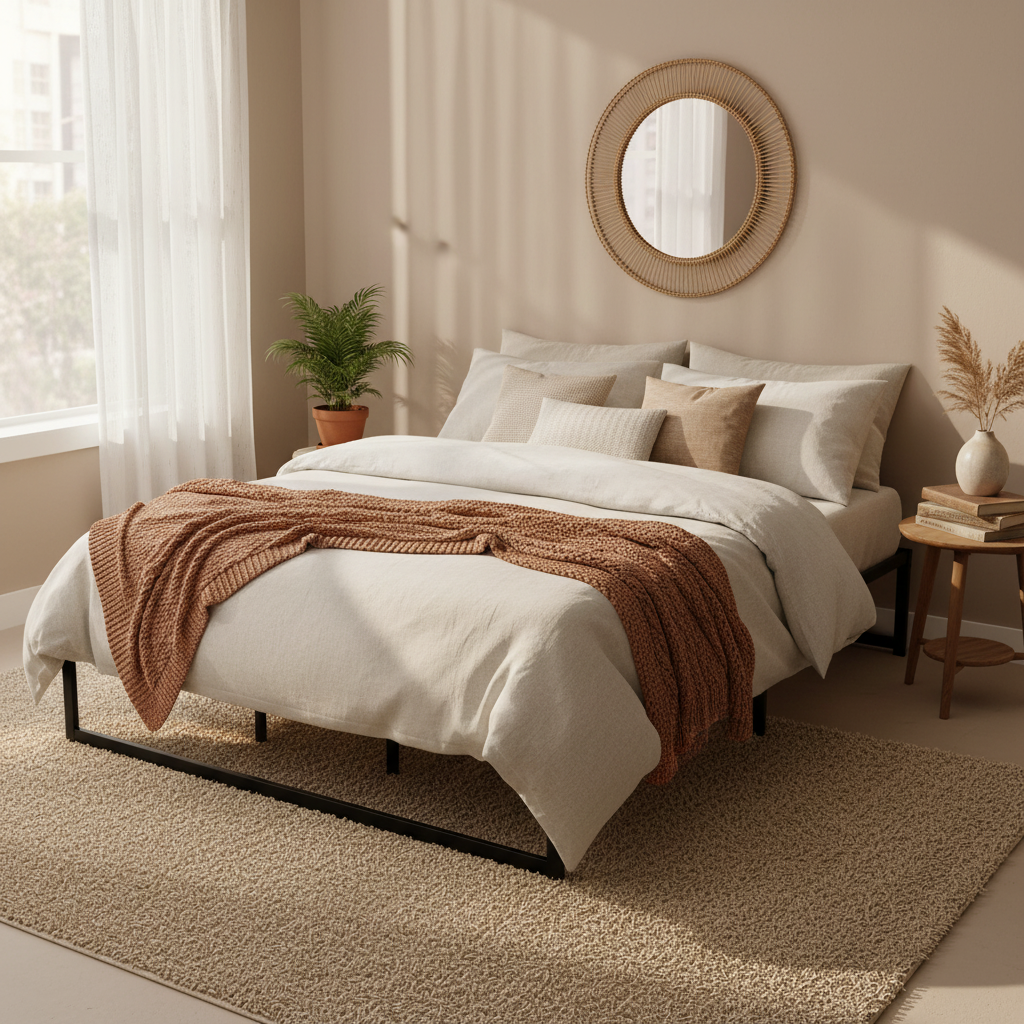 Tino King Size Metal Bed Frame with Steel Slats