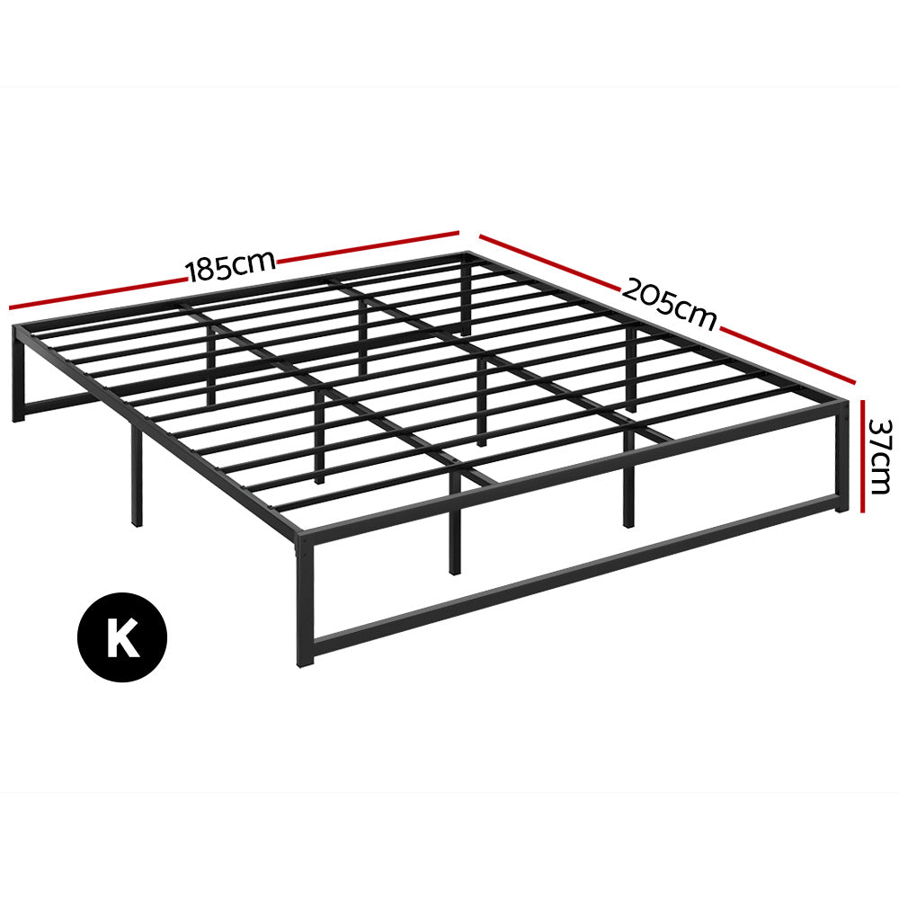 Tino King Metal Bed Frame Black