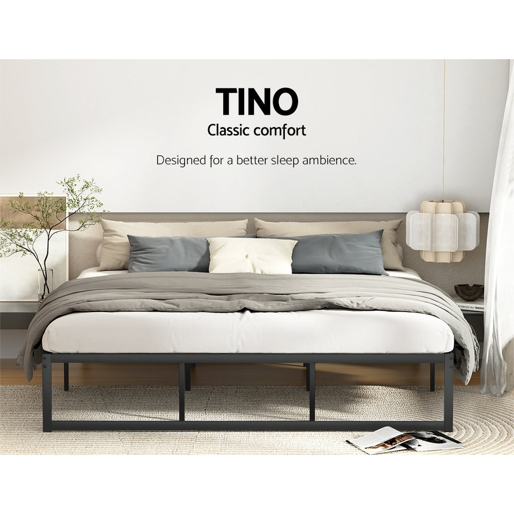 Tino King Metal Bed Frame Black