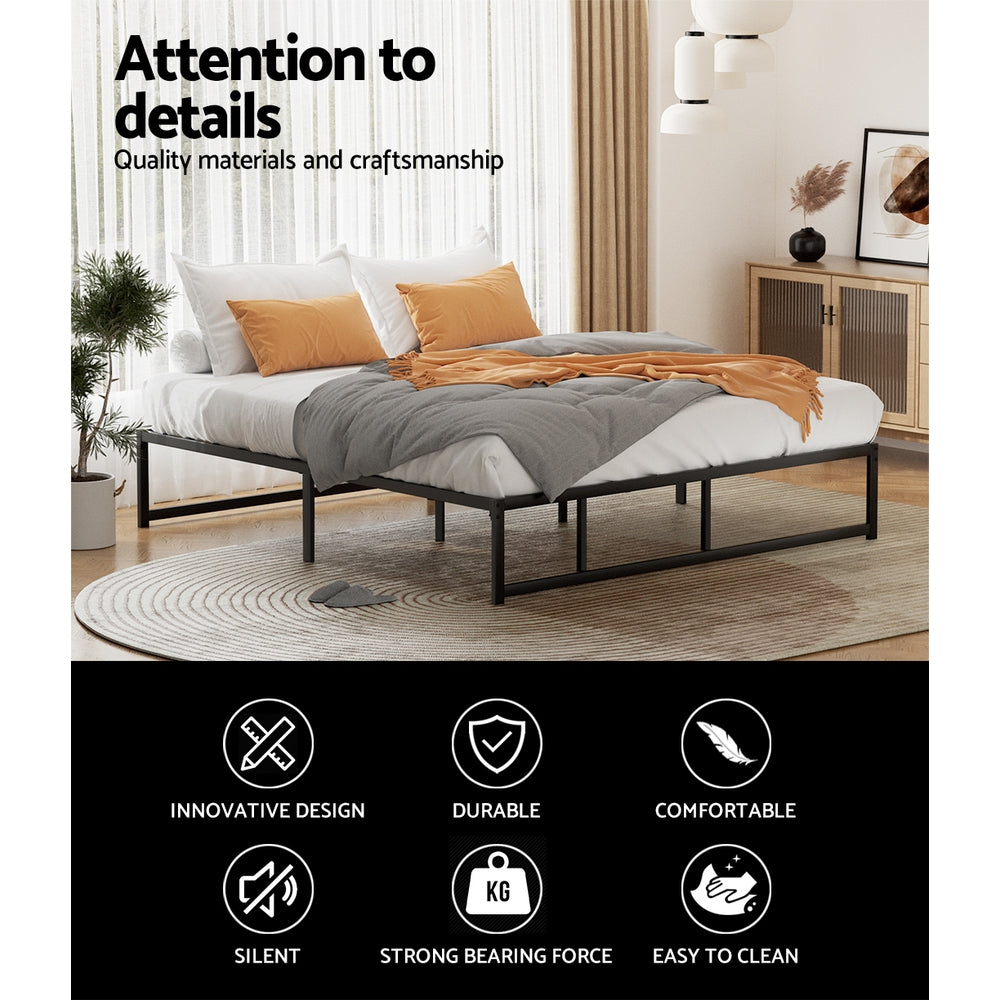 Tino King Metal Bed Frame Black