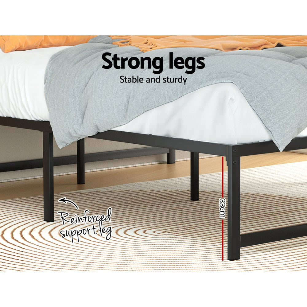 Tino King Metal Bed Frame Black