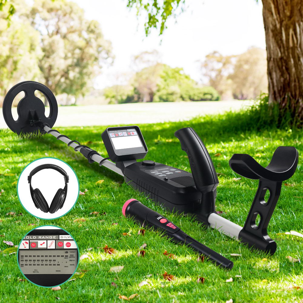 Metal Detector with Pinpointer and LCD Display, 180mm Sensitivity