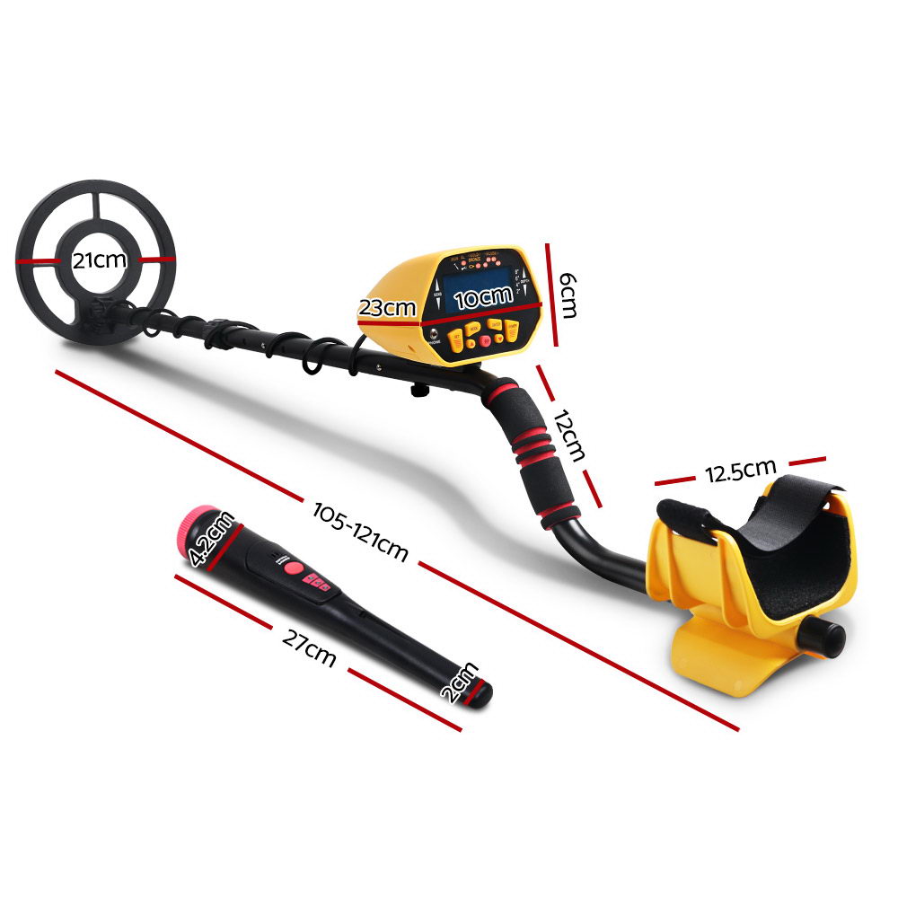 LCD Metal Detector 180mm Deep Sensitive Waterproof Pinpointer Yellow