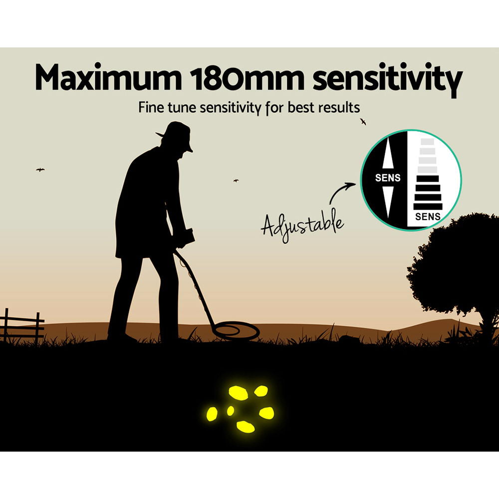 LCD Metal Detector 180mm Deep Sensitive Waterproof Pinpointer Yellow