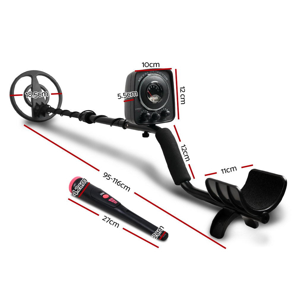 LED Metal Detector 160mm Deep Sensitive Waterproof Pinpointer Black