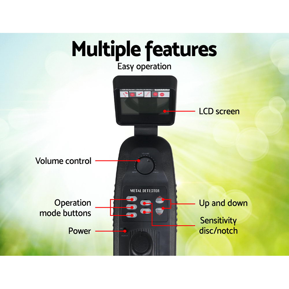 Water Resistant Metal Detector with LCD Display and 180mm Sensitivity