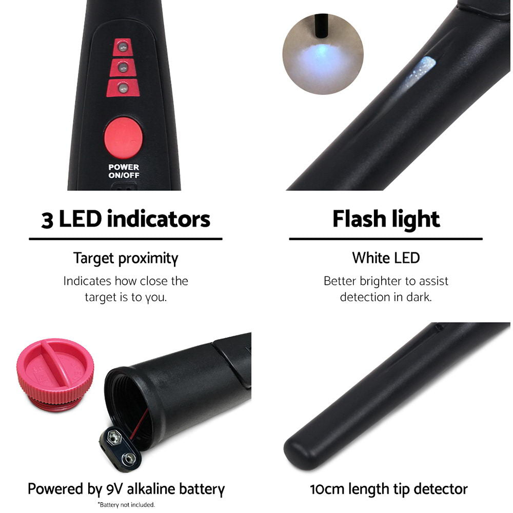 Hunter 40mm Handheld Metal Detector Pinpointer Waterproof Black