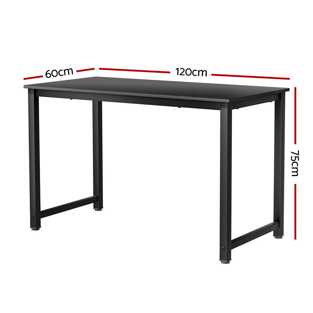 Wide 120CM Black Computer Desk with Metal Frame - Artiss