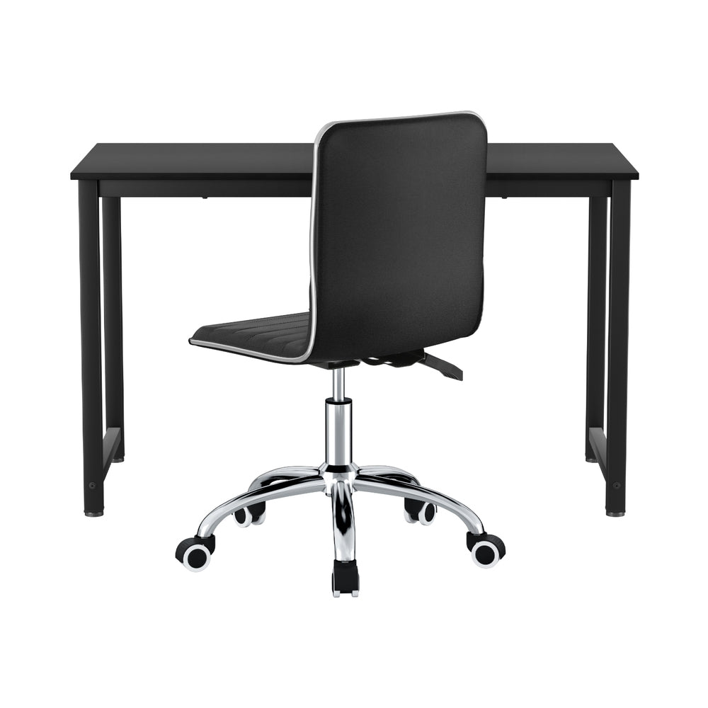 Artiss 120cm Computer Desk & Low-Back Office Chair Set Black