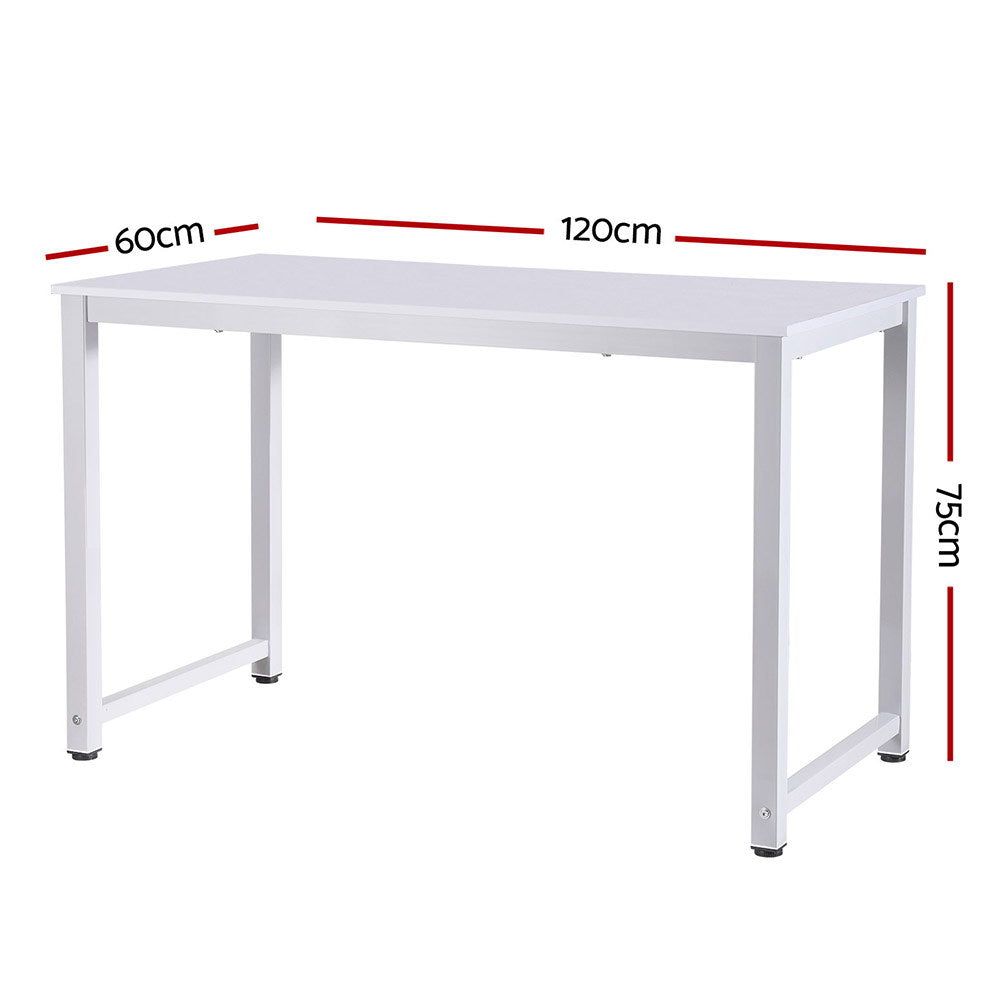 Wide Desktop Computer Desk, Metal Frame, 120CM – Artiss