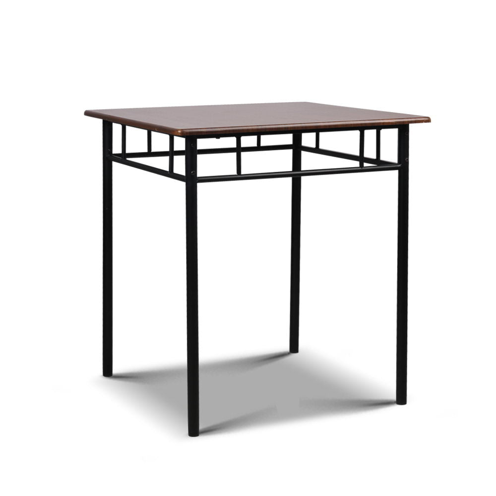 Machal 3-Piece Dining Table and Chairs Set Walnut Black