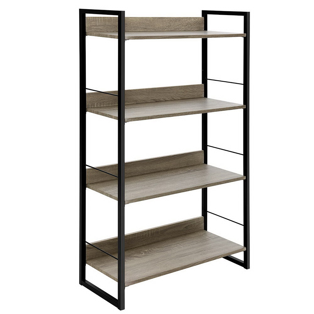 NOE 4-Tier Bookshelf Black Oak