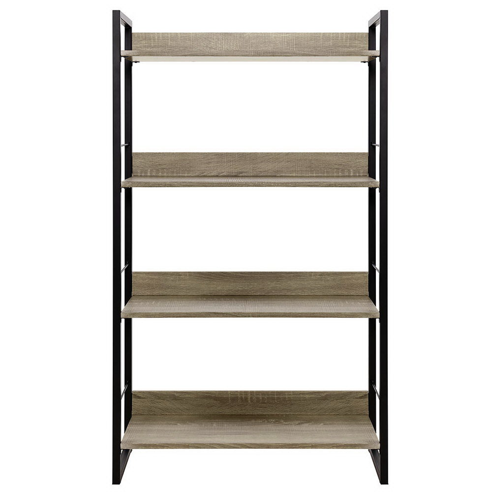 NOE 4-Tier Bookshelf Black Oak