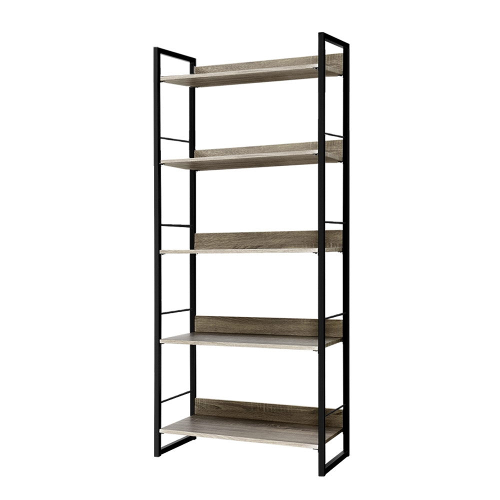 NOE 5-Tier Bookshelf Black Oak