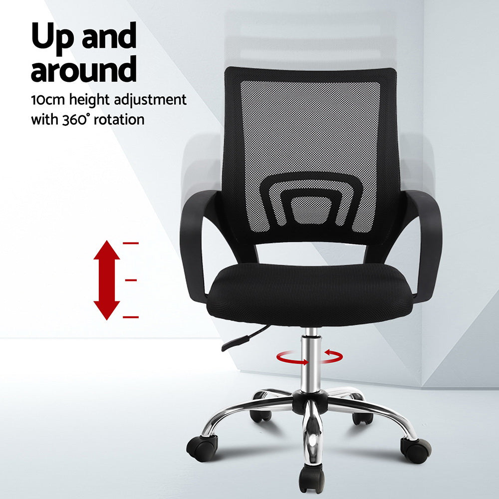 Artiss Foldable Computer Desk and Mesh Office Chair Set Black