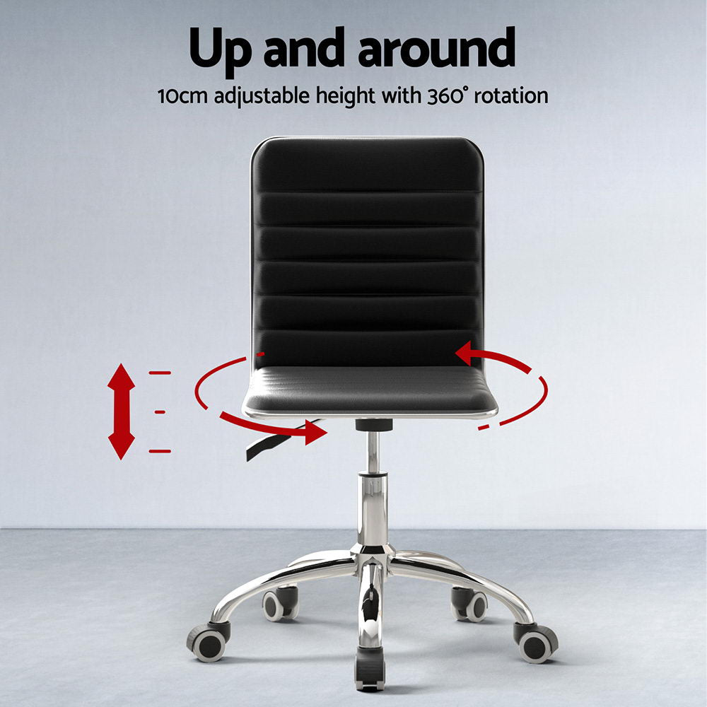 Artiss Foldable Computer Desk and PU Leather Office Chair Set Black