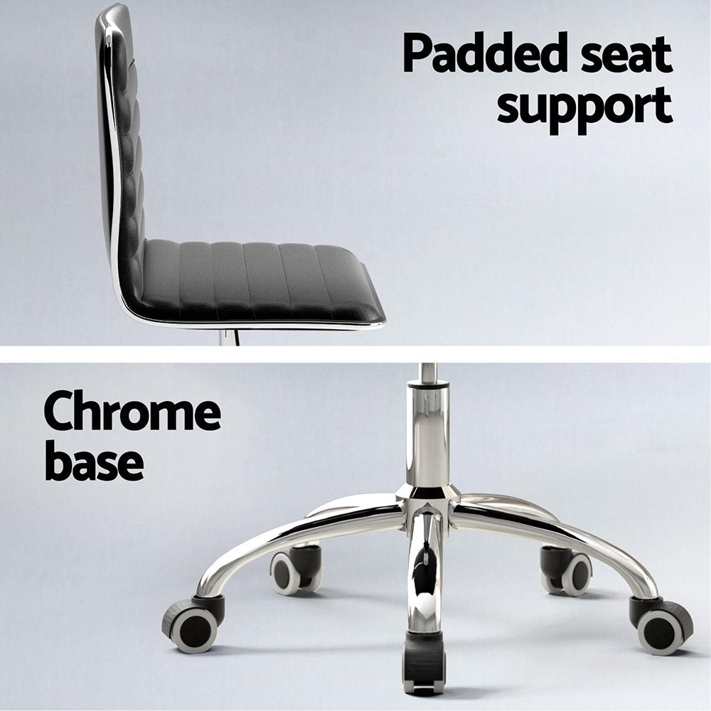 Artiss Foldable Computer Desk and PU Leather Office Chair Set Black