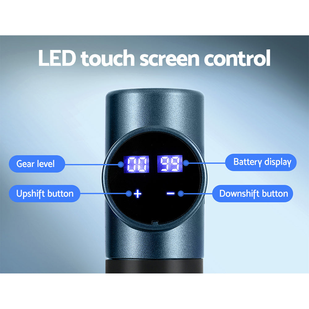 Everfit 30-Speed Massage Gun 4 Heads Rechargeable Blue