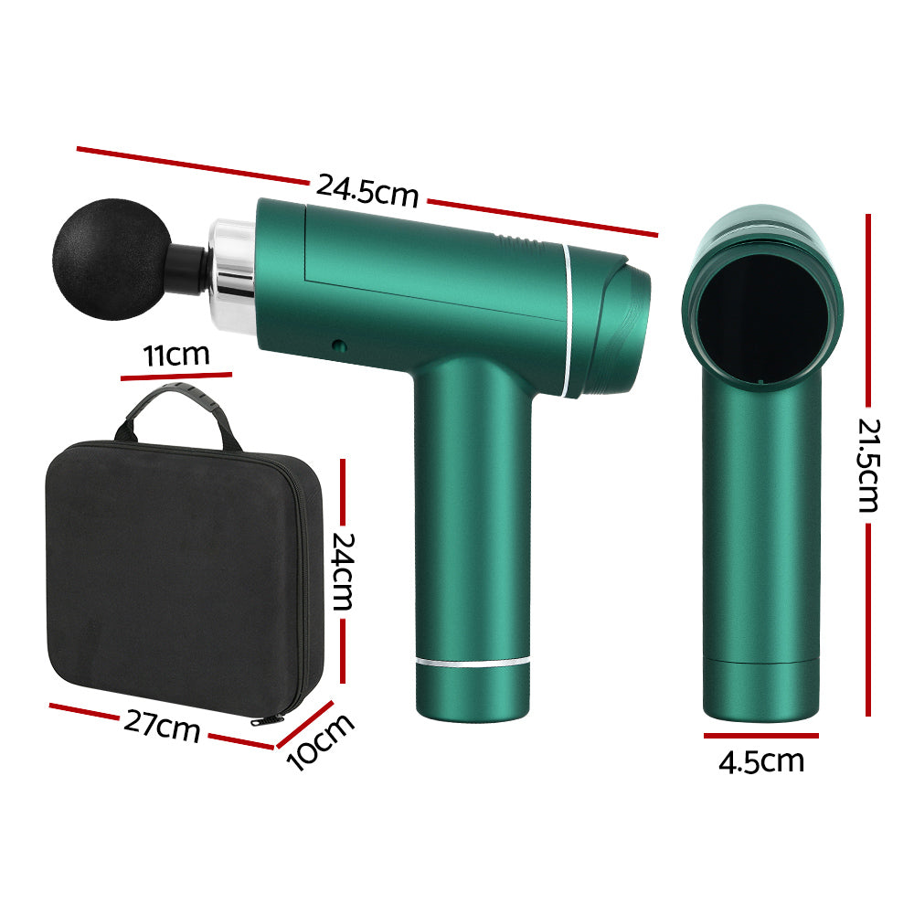 Everfit 30-Speed Massage Gun 6 Heads Chargeable Green