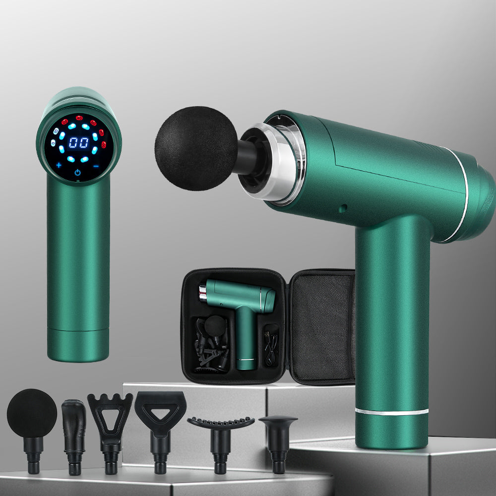Everfit 30-Speed Massage Gun 6 Heads Chargeable Green