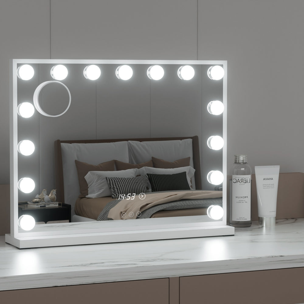 Embellir 58x45cm Hollywood Vanity Makeup Mirror LED Light Tabletop White