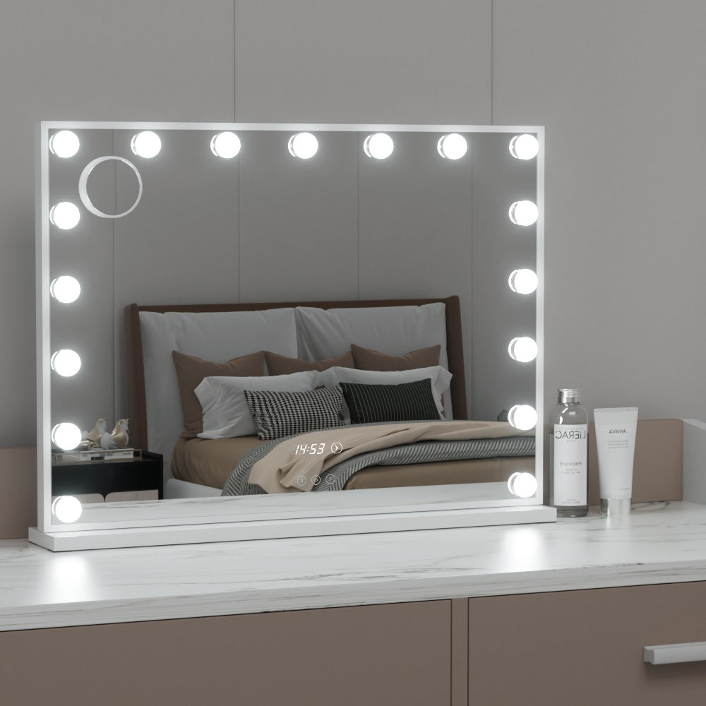 Embellir 80x60cm Hollywood Vanity Makeup Mirror LED Light Tabletop White